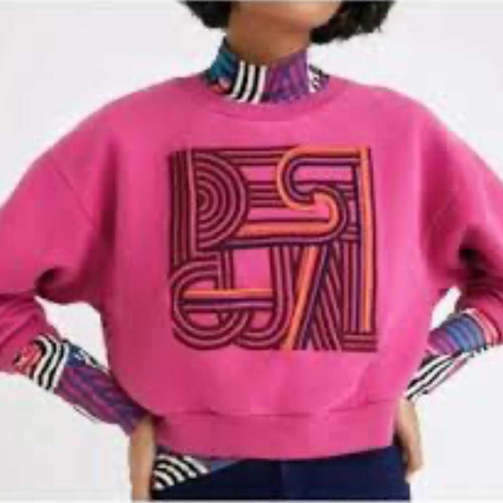 Desigual Womens Embroidered Geometric Retro Logo Sweatshirt Size S